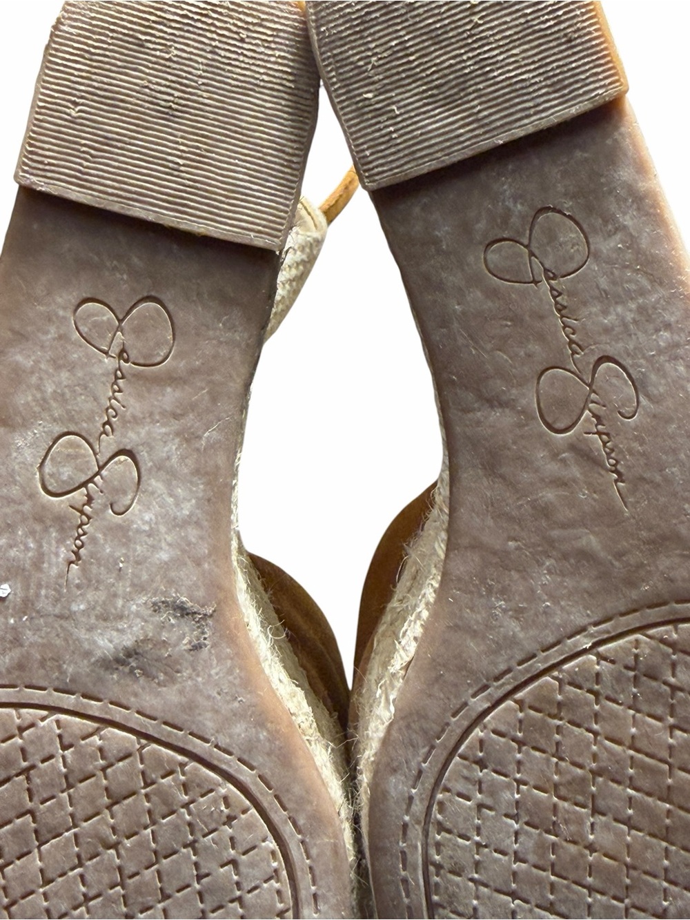 Jessica Simpson Espadrilles Caramel Suede Zestah wedges size 9 M - Picture 9 of 12